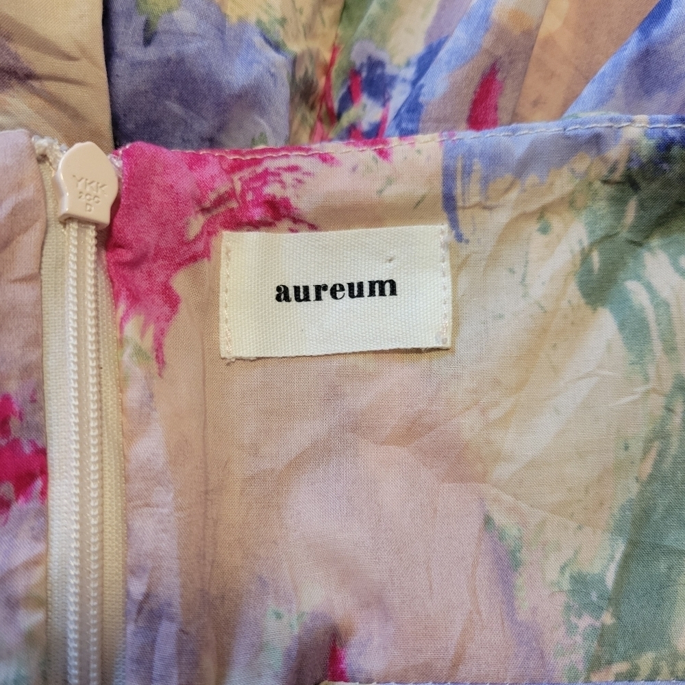 AUREUM Floral Watercolor Spaghetti-Strap Romper in Pink, Blue, Cream - Picture 8 of 9